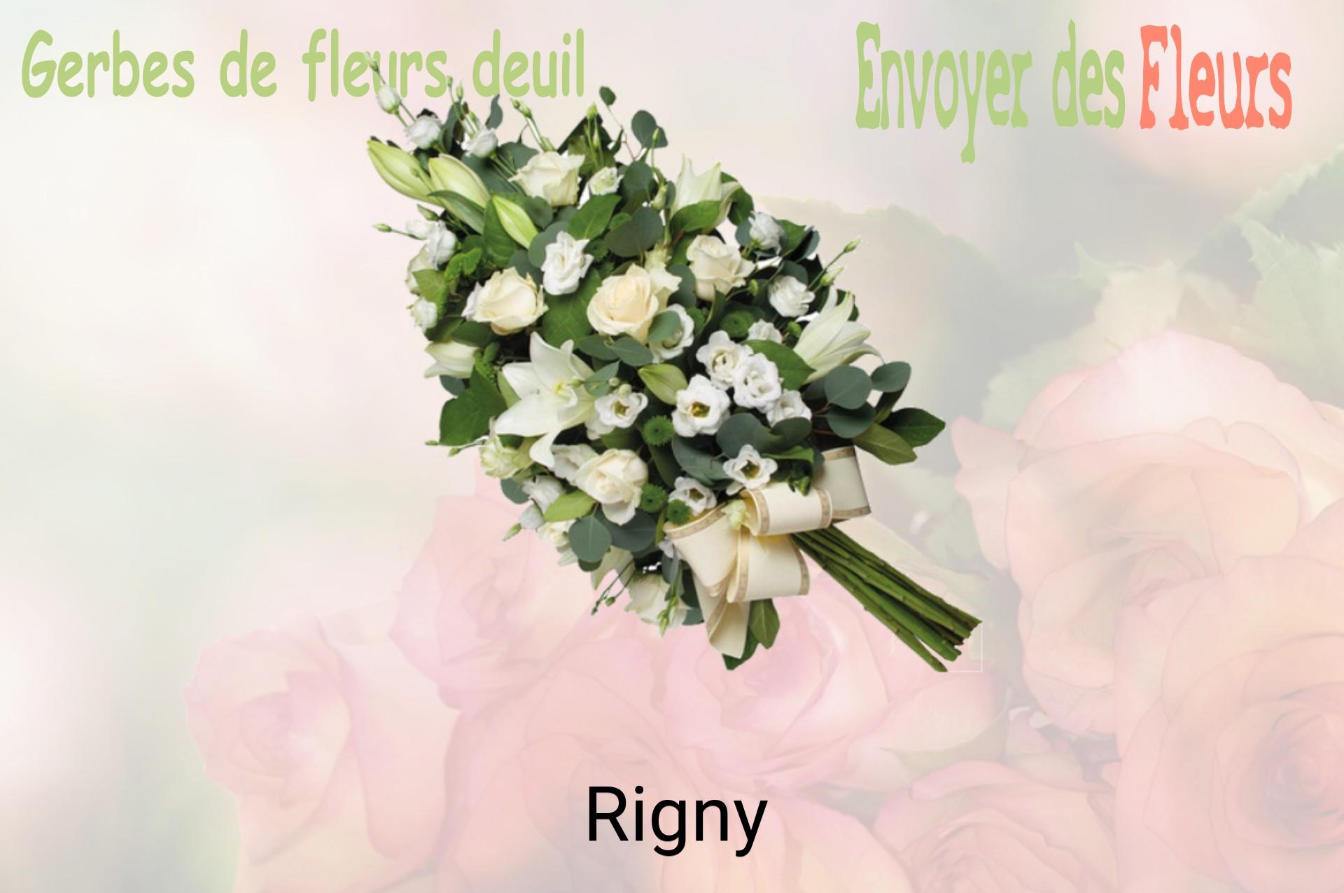 Gerbe de fleurs de deuil livrée à Rigny